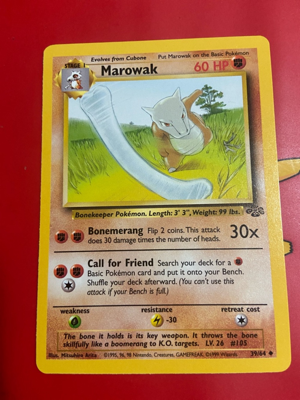 Marowak Unlimited #39/64 - Jungle Pokemon Trading Card